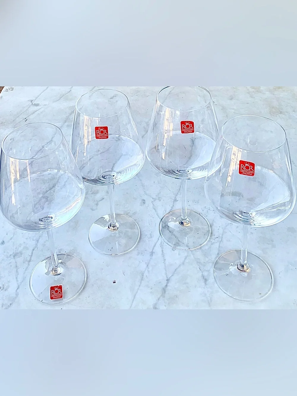 RCR CRISTALLERIA ITALIANA ARIA SOMMERLIER RED WINE GLASSES SET 4 NEW 26.5oz